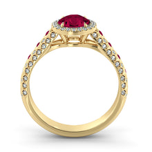 Load image into Gallery viewer, 2.5 Carat 14K Yellow Gold Ruby &amp; Diamonds &quot;Beatrice&quot; Engagement Ring