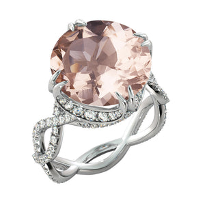 Crown Style Morganite Engagement Ring - Diamonds Mine