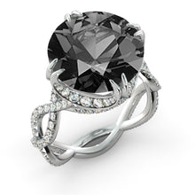 Load image into Gallery viewer, 5 Carat 14K Yellow Gold Black Diamond &quot;Katherine&quot; Ring