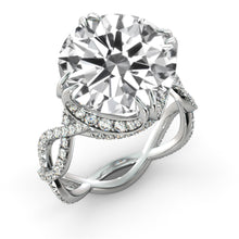 Load image into Gallery viewer, 4.3 Carats 14K Rose Gold Moissanite &amp; Diamonds &quot;Katherine&quot; Engagement Ring