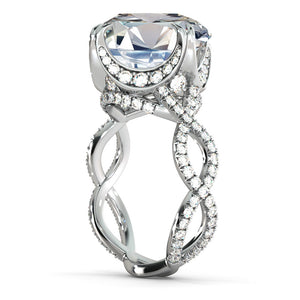 3.5 Carats 14K Yellow Gold Moissanite & Diamonds "Katherine" Engagement Ring