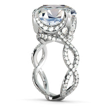 Load image into Gallery viewer, 4.3 Carats 14K Rose Gold Moissanite &amp; Diamonds &quot;Katherine&quot; Engagement Ring