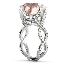Load image into Gallery viewer, 3.75 Carat 14K Rose Gold Morganite &amp; Diamonds &quot;Katherine&quot; Engagement Ring