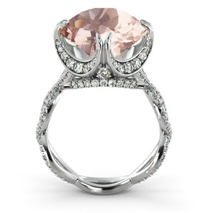 3.75 Carat 14K White Gold Morganite & Diamonds "Katherine" Engagement Ring