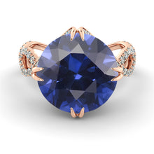 Load image into Gallery viewer, 2.75 Carat 14K Yellow Gold Blue Sapphire &amp; Diamonds &quot;Katherine&quot; Engagement Ring