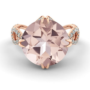 3.75 Carat 14K White Gold Morganite & Diamonds "Katherine" Engagement Ring