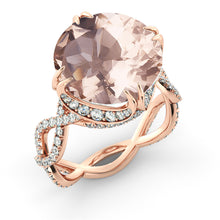 Load image into Gallery viewer, 3.75 Carat 14K White Gold Morganite &amp; Diamonds &quot;Katherine&quot; Engagement Ring