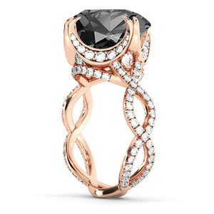 5 Carat 14K Rose Gold Black Diamond "Katherine" Ring