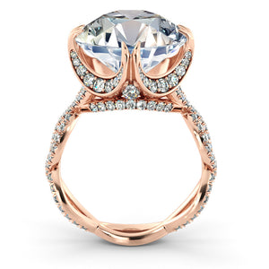 4.3 Carats 14K Rose Gold Moissanite & Diamonds "Katherine" Engagement Ring