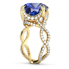 Load image into Gallery viewer, 2.75 Carat 14K White Gold Blue Sapphire &amp; Diamonds &quot;Katherine&quot; Engagement Ring