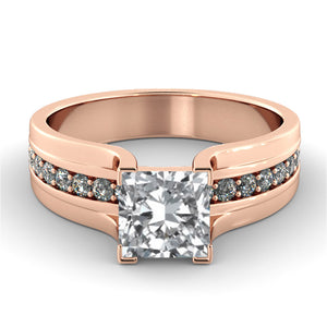 1.2 Carat 14K White Gold Moissanite & Diamonds "Bridget" Engagement Ring | Diamonds Mine