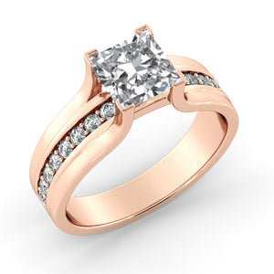 1.2 Carat 14K Rose Gold Moissanite & Diamonds "Bridget" Engagement Ring