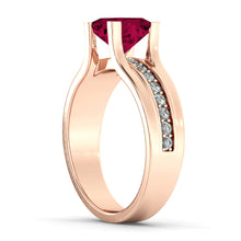 Load image into Gallery viewer, 2.2 Carat 14K Yellow Gold Ruby &amp; Diamonds &quot;Bridget&quot; Engagement Ring