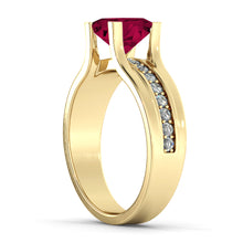 Load image into Gallery viewer, 2.2 Carat 14K Rose Gold Ruby &amp; Diamonds &quot;Bridget&quot; Engagement Ring | Diamonds Mine