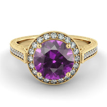 Load image into Gallery viewer, 2.1 TCW 14K Rose Gold Amethyst &quot;Barbara&quot; Engagement Ring