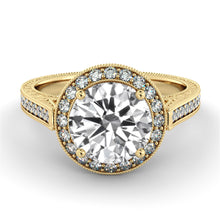 Load image into Gallery viewer, 2.2 Carat 14K Moissanite Rose Gold Moissanite &amp; Diamonds &quot;Barbara&quot; Ring