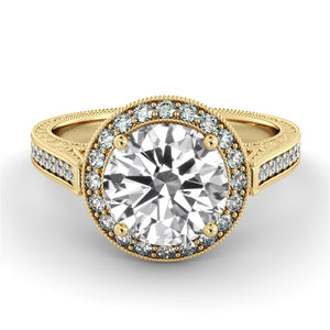 2.2 Carat 14K Moissanite Rose Gold Moissanite & Diamonds "Barbara" Ring