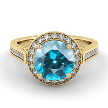 Load image into Gallery viewer, 2.1 Carat 14K White Gold Blue Topaz &amp; Diamonds &quot;Barbara&quot; Engagement Ring | Diamonds Mine