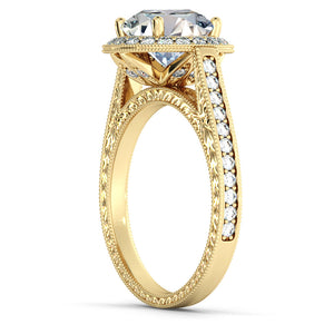 2.2 Carat 14K Moissanite Yellow Gold Moissanite & Diamonds "Barbara" Ring