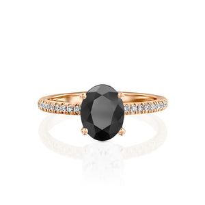 2.1 Carat 14K White Gold Black Diamond "Shanon" Engagement Ring