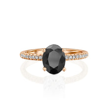 Load image into Gallery viewer, 1.6 Carat 14K Rose Gold Black Diamond &quot;Shanon&quot; Engagement Ring