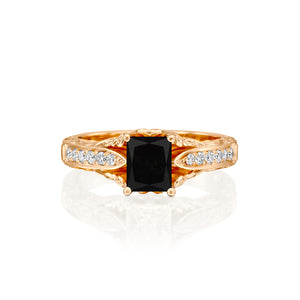 1.75 Carat 14K Rose Gold Black Diamond "Kira" Engagement Ring