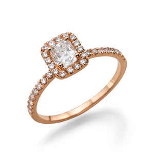 1.6 Carat 14K Yellow Gold Moissanite & Diamonds "Andrea" Engagement Ring