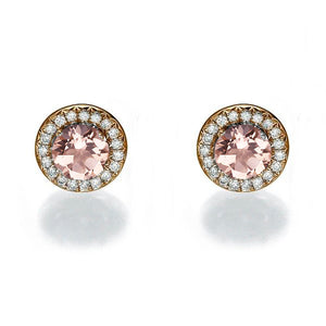2 Carat 14K White Gold Morganite & Diamonds "Marian" Earrings | Diamonds Mine