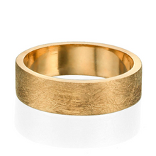 Load image into Gallery viewer, 6.6MM 14K Yellow Gold Scratched Design Men Wedding Band