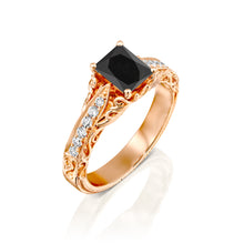 Load image into Gallery viewer, 2.2 Carat 14K White Gold Black Diamond &quot;Kira&quot; Engagement Ring