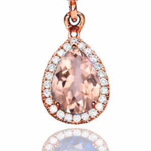2 Carat 14K Rose Gold Morganite & Diamonds "Francie" Earrings | Diamonds Mine