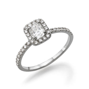 1.1 Carat 14K White Gold Diamond "Andrea" Engagement Ring