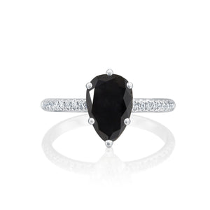 1.7 Carat 14K Rose Gold Black Diamond "Lucy" Engagement Ring