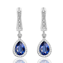 Load image into Gallery viewer, 2 Carat 14K Yellow Gold Blue Sapphire &amp; Diamonds &quot;Francie&quot; Earrings