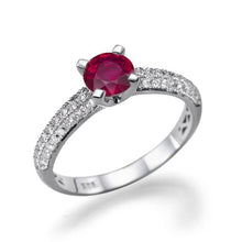Load image into Gallery viewer, 1.3 Carat 14K Yellow Gold Ruby &amp; Diamonds &quot;Carmen&quot; Engagement Ring