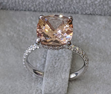 Load image into Gallery viewer, 3.5 Carat 14K White Gold Morganite &amp; Diamonds &quot;Tia&quot; Engagement Ring