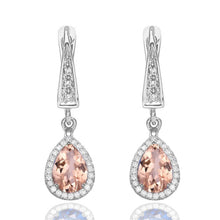 Load image into Gallery viewer, 2 Carat 14K Rose Gold Morganite &amp; Diamonds &quot;Francie&quot; Earrings | Diamonds Mine