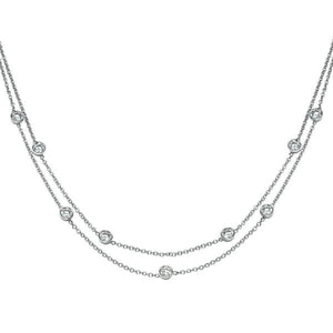 1.35 TCW 18K White Gold Diamond "Naila" Necklace | Diamonds Mine