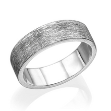 Load image into Gallery viewer, 6.6MM 14K White Gold Scratched Design Men Wedding Band