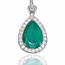 Load image into Gallery viewer, 2 Carat 14K White Gold Emerald &amp; Diamonds &quot;Francie&quot; Earrings | Diamonds Mine