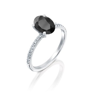 1.6 Carat 14K Rose Gold Black Diamond "Shanon" Engagement Ring