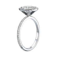 Load image into Gallery viewer, 1 Carat 14K White Gold Moissanite &amp; Diamonds &quot;Marine&quot; Ring