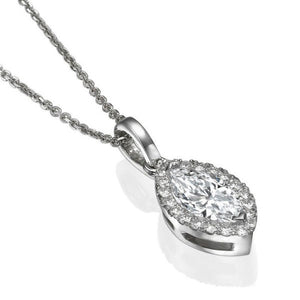 0.9 TCW 14K White Gold Diamond "Kristen" Pendant | Diamonds Mine