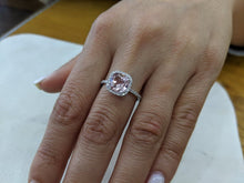 Load image into Gallery viewer, 2 Carat 14K White Gold Morganite &amp; Diamonds &quot;Andrea&quot; Engagement Ring