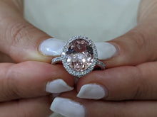 Load image into Gallery viewer, 3.5 Carat 14K White Gold Morganite &amp; Diamonds &quot;Mika&quot; Engagement Ring