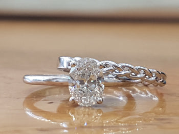 Oval Diamond Bridal Ring Set - Diamonds Mine
