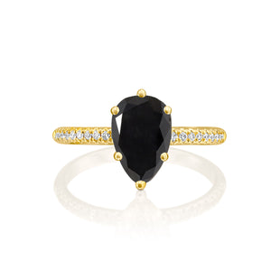 2.2 Carat 14K White Gold Black Diamond "Lucy" Engagement Ring
