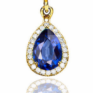 2 Carat 14K Yellow Gold Blue Sapphire & Diamonds "Francie" Earrings
