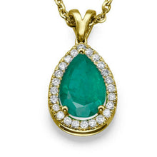 Load image into Gallery viewer, 2.25 TCW 14K White Gold Emerald &quot;Tamara&quot; Pendant | Diamonds Mine