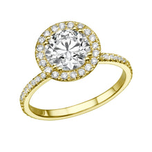 Load image into Gallery viewer, 1 Carat 14K Yellow Gold Moissanite &amp; Diamonds &quot;Marine&quot; Ring